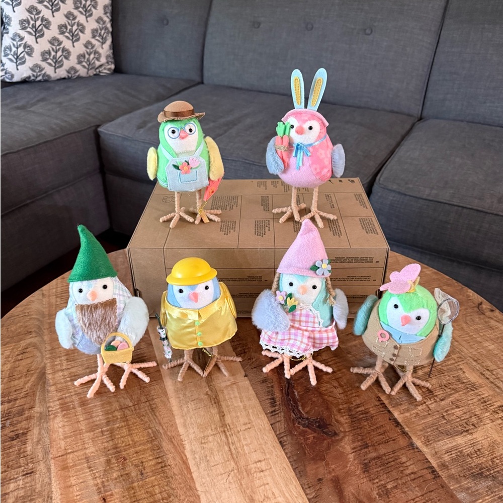 Target Festive Bird Toy Collection - Green, Pink, Yellow